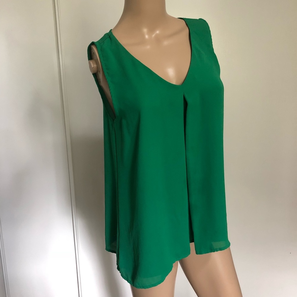Sleeveless Green Blouse